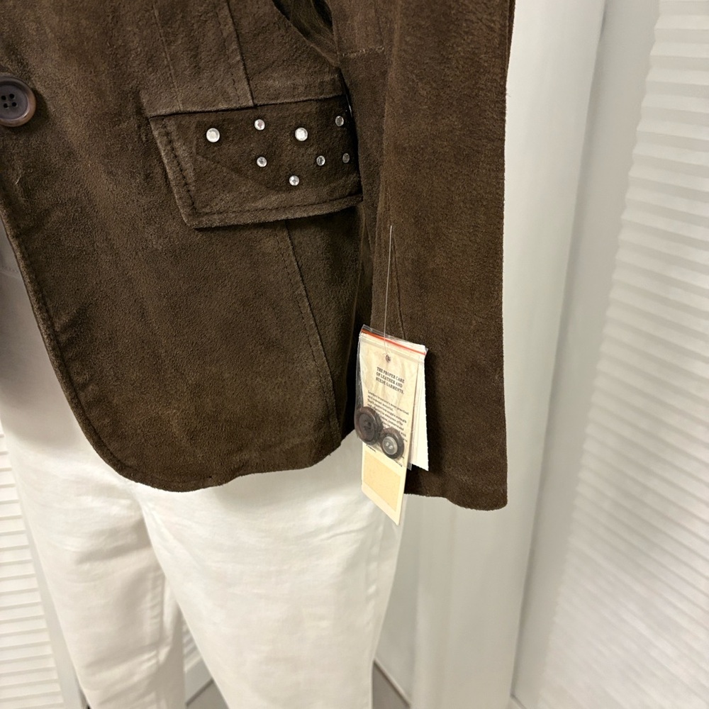 Brown Suede Women's Jacket - Picture 5 of 6